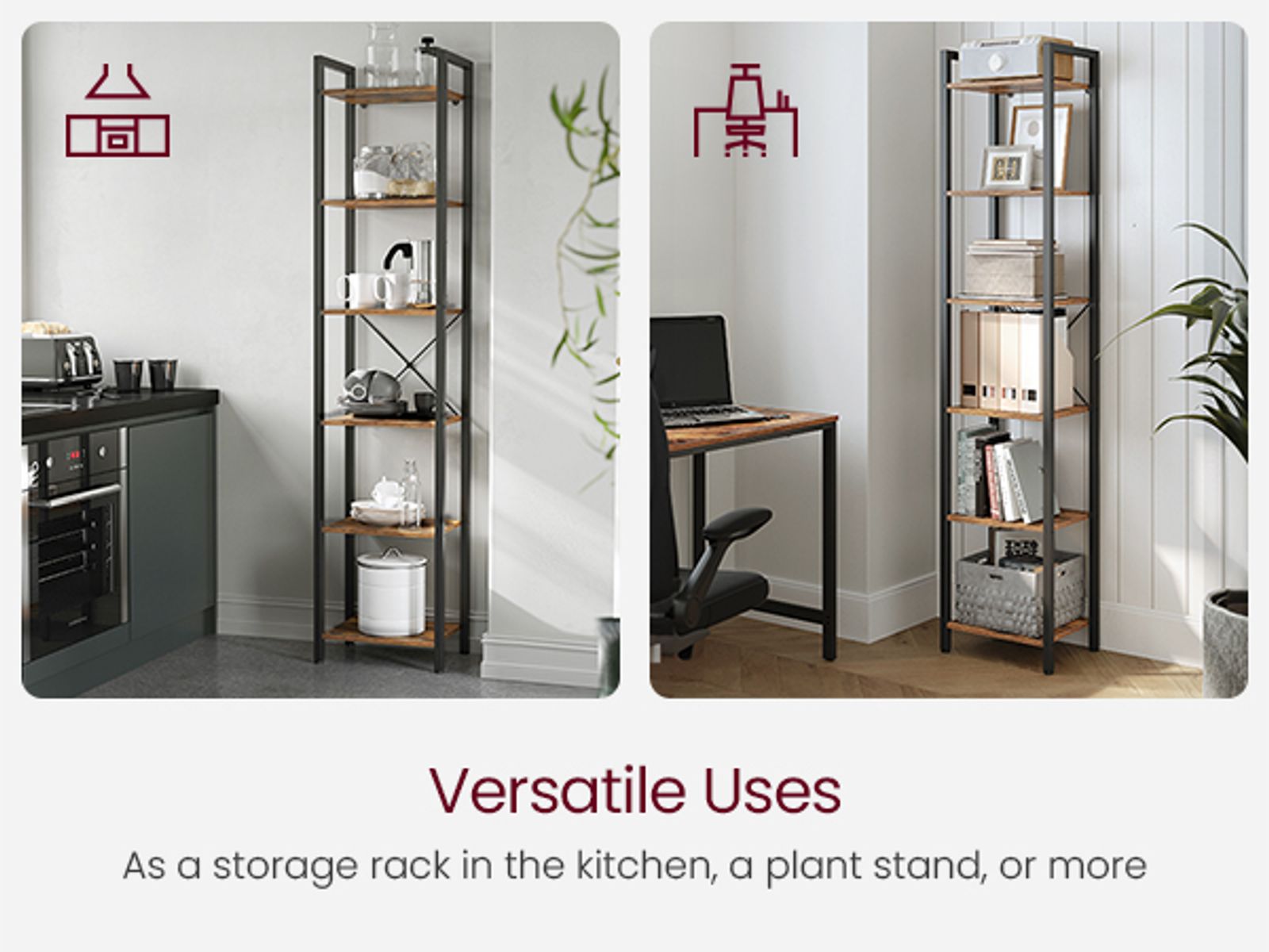 6-ters Bookshelf For Lvng Room, Home Offce, Bedroom - View #2