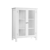 White Storage Cabinet with 2 Transparent Doors