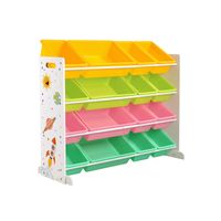 White Toy Organiser with Removable Containers