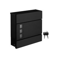 Black Wall-mounted Mail Box with Lock