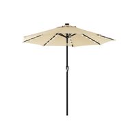 Beige Patio Parasol Sun Umbrella with Lights