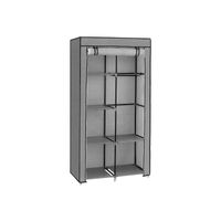 Grey Small Portable Closet with Metal Frame & Fabric Cover