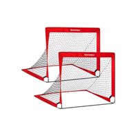 Folding Children's Soccer Goal Set of 2 Red 