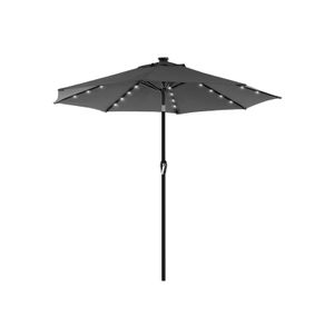 Grey Parasol Sun Umbrella with LED Lights