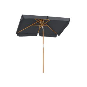 Grey Adjustable Rectangular Parasol with Wooden Pole