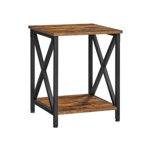 Side Table Rustic Brown and Black