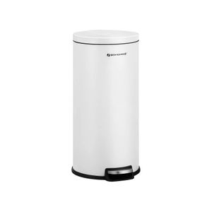 White Step-Open Waste Bin with Lid