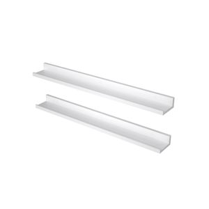 Set of 2 White Wall-Mounted Picture Ledge