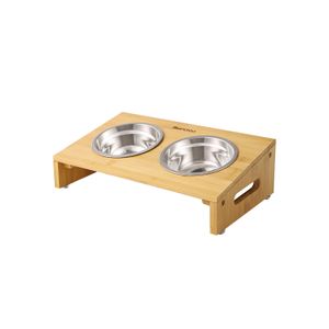 Bamboo Elevated Bowl Stand