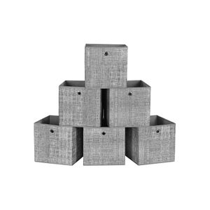 Set of 6 Grey Foldable Storage Organizer Cubes