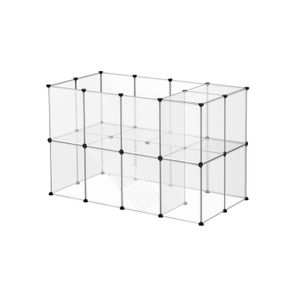 Clear Plastic Pet Fence Cage Playpen