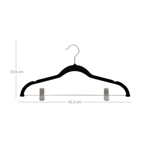 durable SONGMICS 30 Pack Pants Hangers Trouser Hangers for Heavy Duty Velvet Coat Skirt Hangers with Trouser Bar Non-slip Adjustable Clips for Different Sizes 42.5 cm Grey CRF12V-30 
