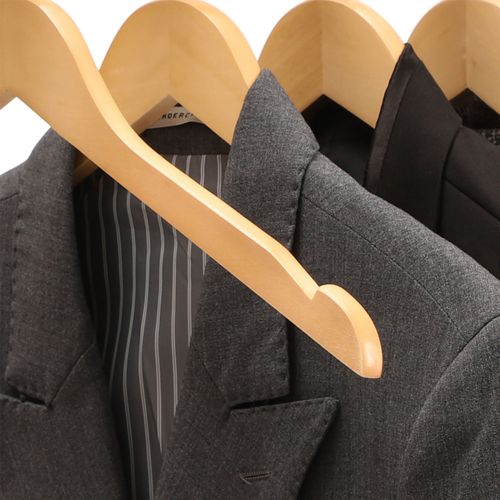 20 Pack Natural Finish Flat Body 44 cm Wide for Clothes Tops Blouses and Jackets CRW003-20 SONGMICS Wooden Shirt Dress Coat Hangers with Shoulder Notches 