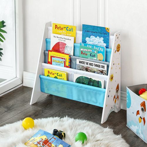 Children’s Bookcase with Shelves and Anti-Tip Kit Kid’s Bookshelf White and Pink GKR071P01 for Playroom SONGMICS Book Storage Unit 62.8 x 28 x 72 cm School Kindergarten 
