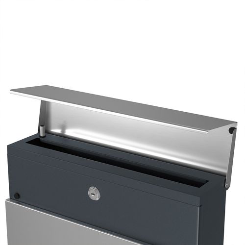 Easy to Install Modern GMB51AS Stainless Steel SONGMICS Mailbox Lockable Wall-Mounted Post Letter Box with Newspaper Holder