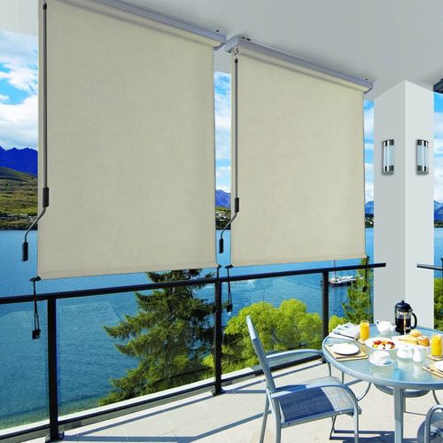 SONGMICS Vertical Awning for Terrace and Balcony with Housing Outdoor Protection 