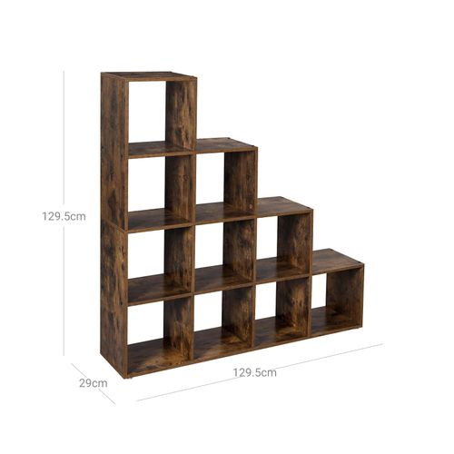 10 Cubes Staircase Shelf, Wooden Cube Shelves Uk