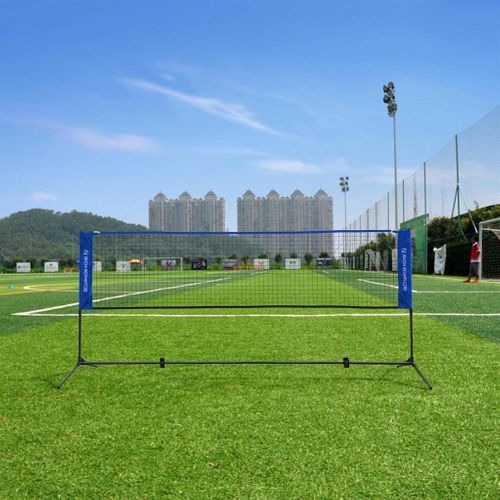 Height Adjustable Badminton Poles with Net SONGMICS Badminton Tennis Net 