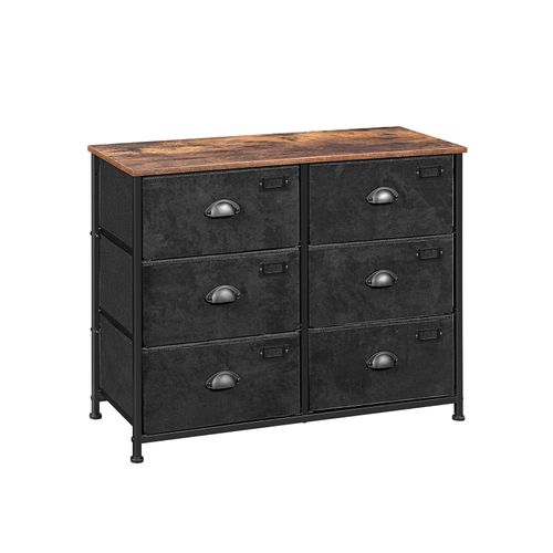 Brown Black Wide Storage Dresser With, Rustic Black And Brown Dresser