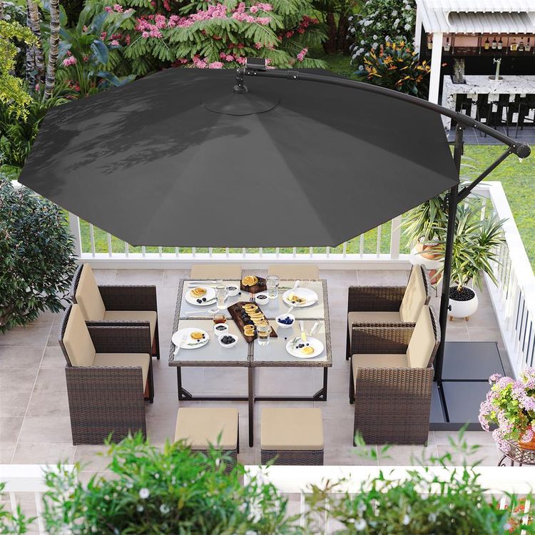 Cantilever Garden Parasol with Lights SONGMICS