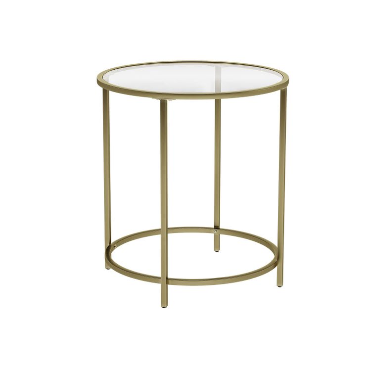 Golden Metal Side Table Side Table VASAGLE by SONGMICS
