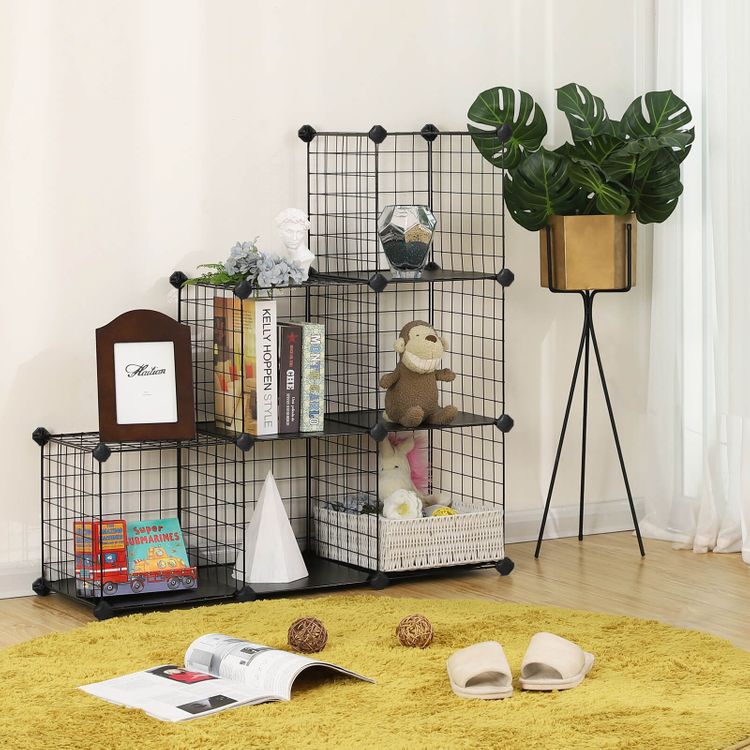 Black Metal Wire Cube Cube Organizer SONGMICS