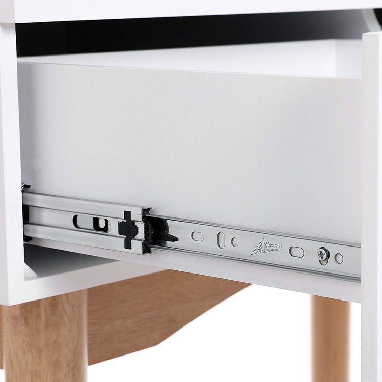 Round Mirror Vanity Table Vanity Table VASAGLE by SONGMICS