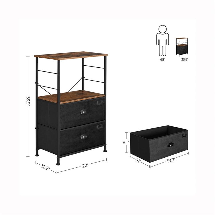 Bedside Table with Storage Shelves SONGMICS
