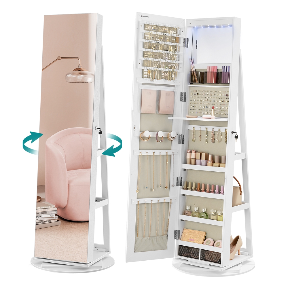 6 LEDs Mirror Jewellery Cabinet