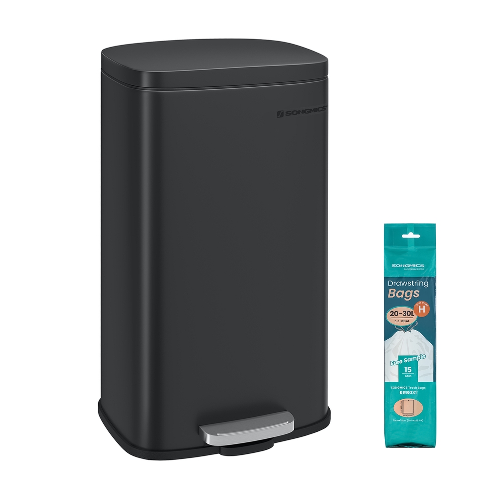 Black Step-On Trash Can for Kitchen Black Step-On Trash Can for Kitchen
