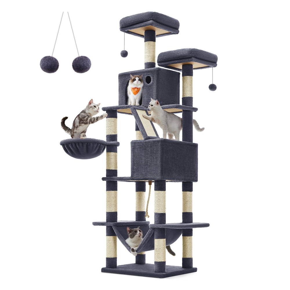 206 cm Large Cat Tower with 13 Scratching Posts