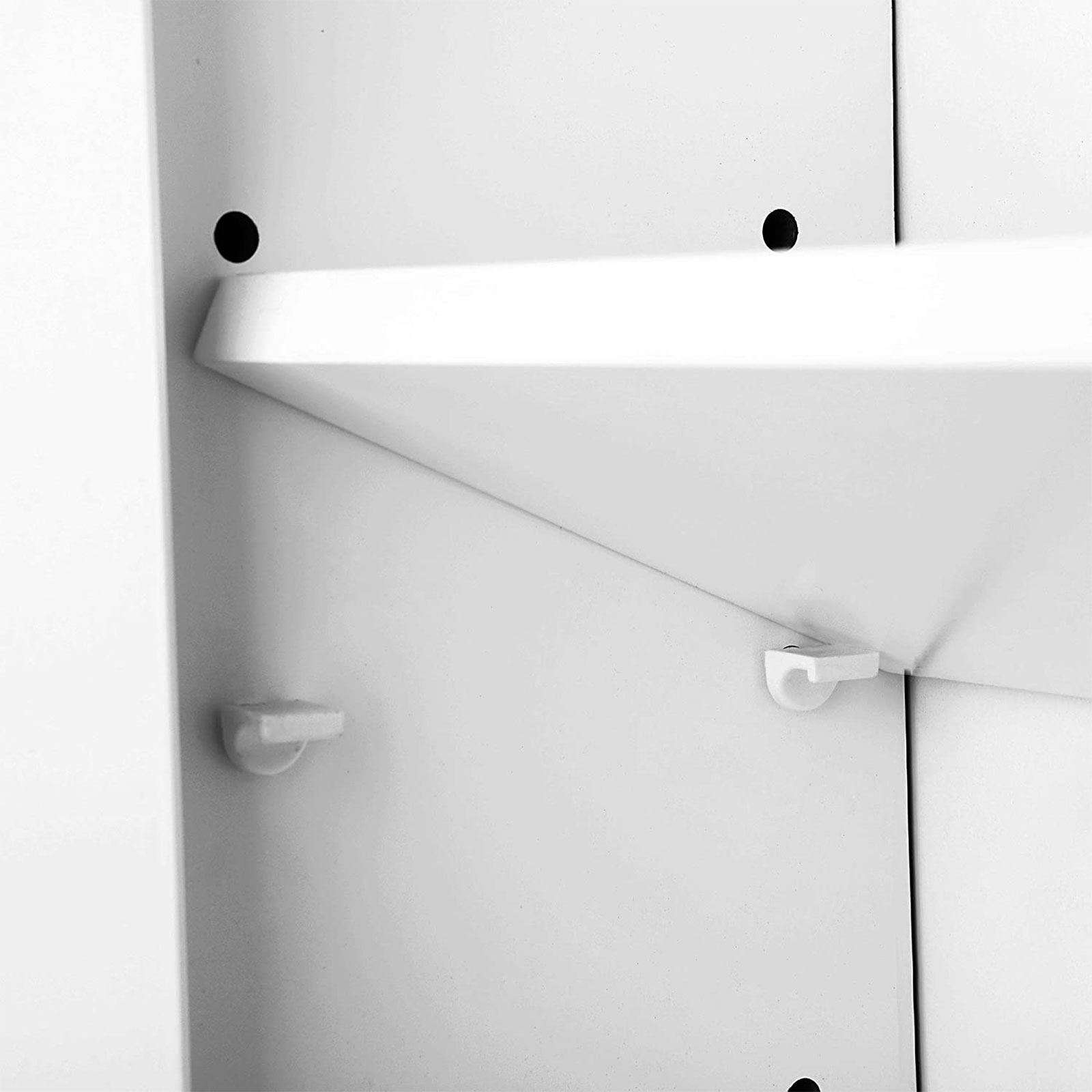 White Wallmounted Storage with 3 Mirrors VASAGLE
