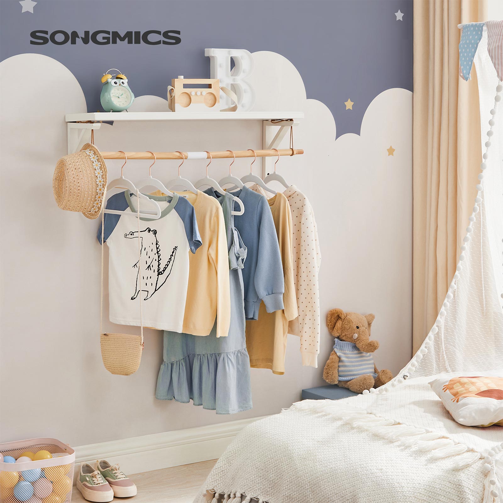 Set of 50 White Small Hangers for Kid's Clothes SONGMICS