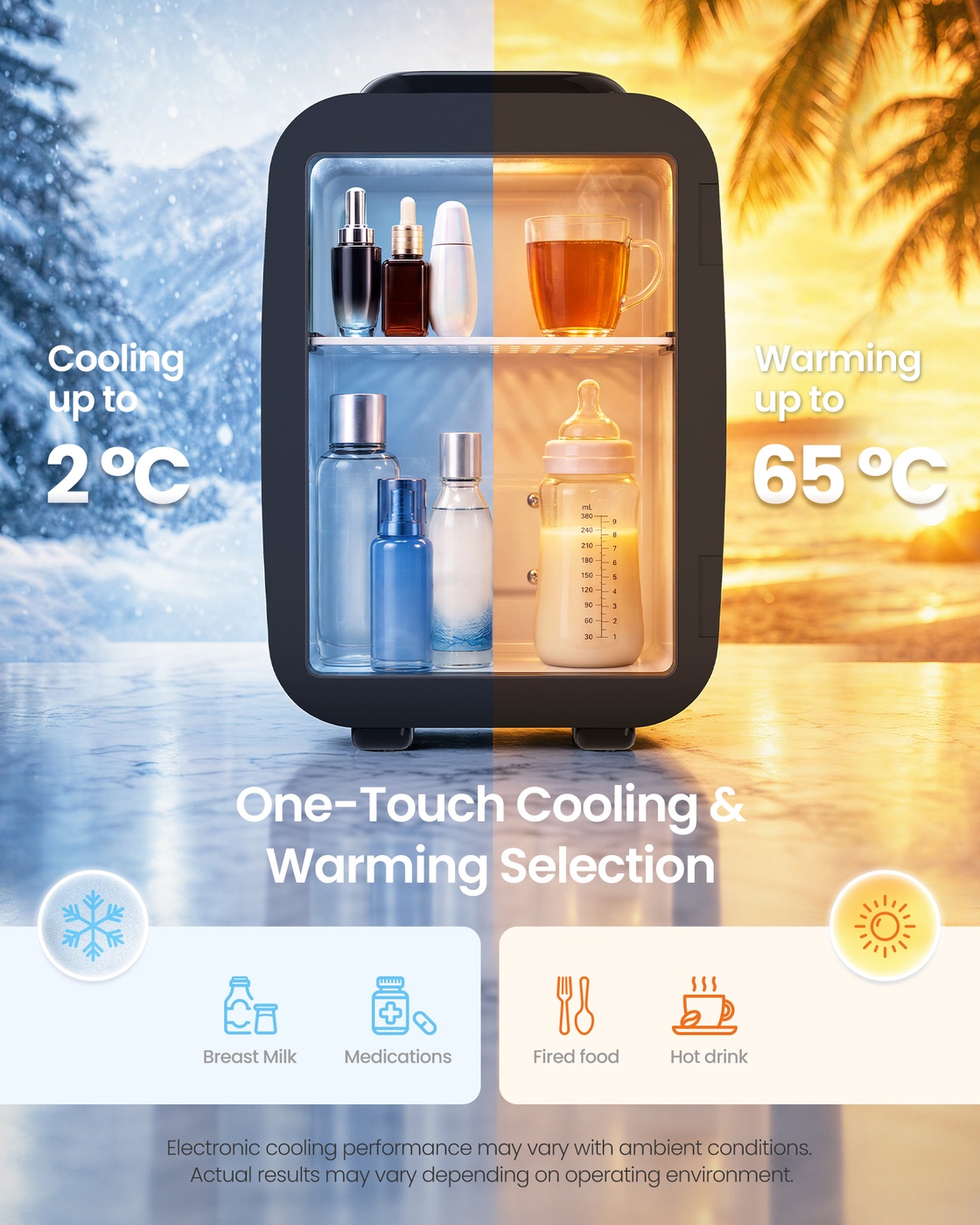 Black portable mini fridge cooler and warmer for skincare Black portable mini fridge cooler and warmer for skincare