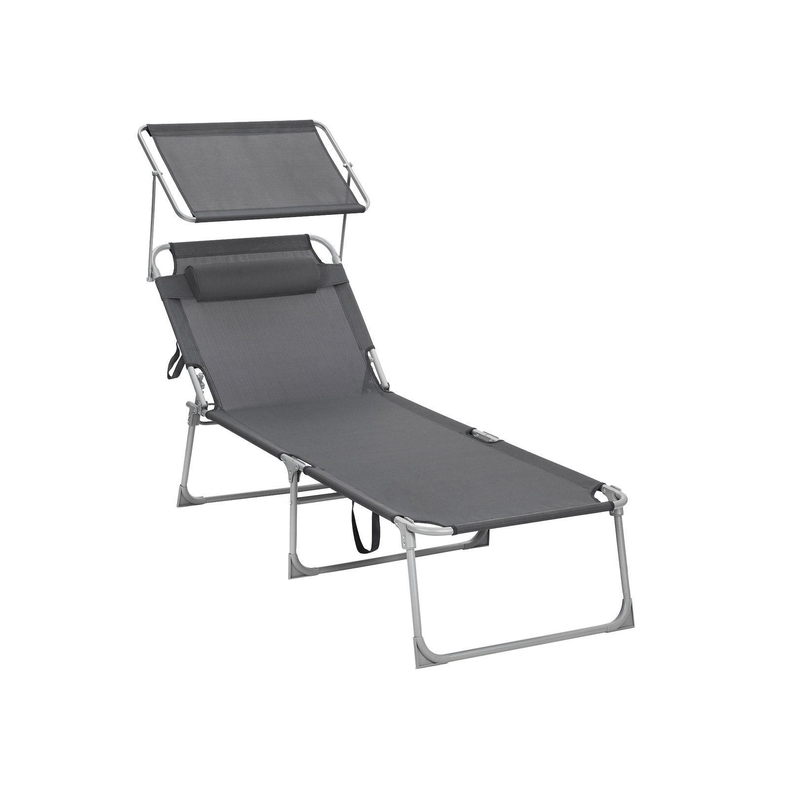 monaco folding recliner sun lounger grey OFF 52