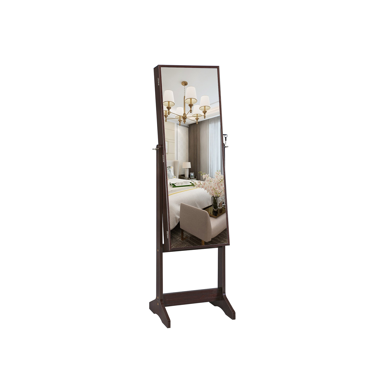 Full Length Mirror Mirror Armoire Standing Mirror SONGMICS Jewellery Cabinet Simple Assembly Brown JJC69BR Gift Idea 