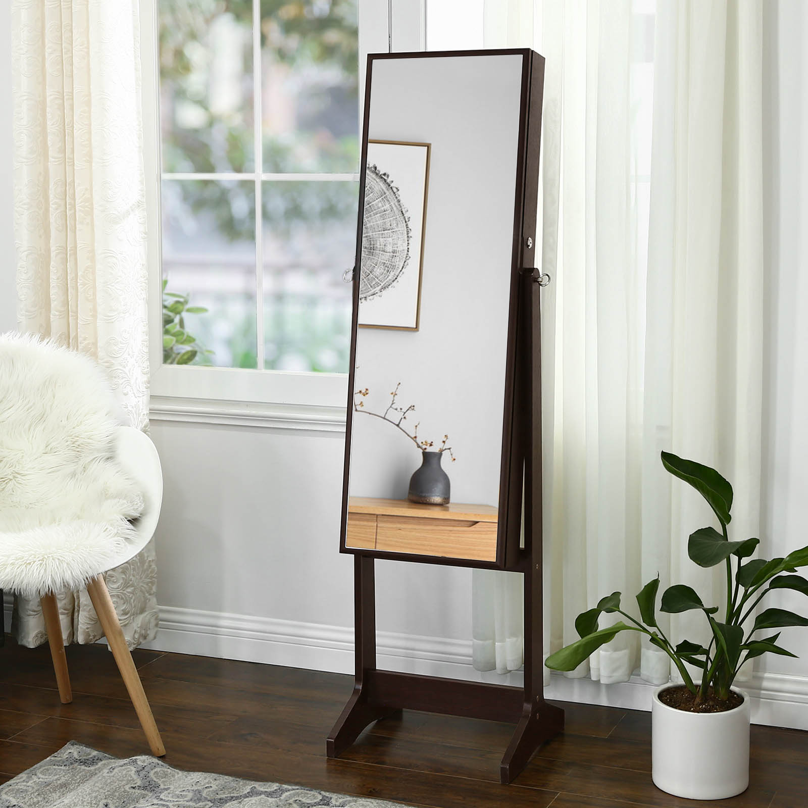 Large Mirror Jewelry Armoire Jewelry Armoire SONGMICS