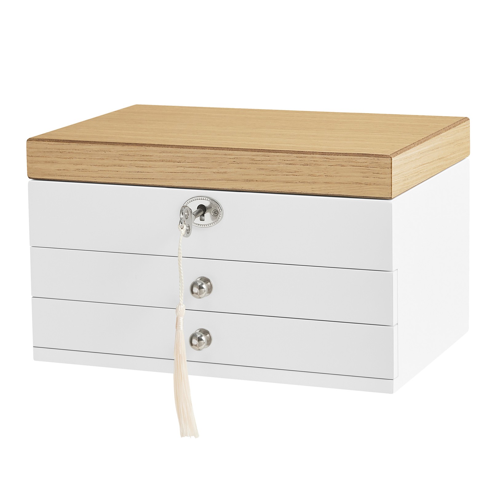 3-Tier Jewellery Box, Jewellery Storage Organiser with Large Mirror, 2 Drawers 3-Tier Jewellery Box, Jewellery Storage Organiser with Large Mirror, 2 Drawers