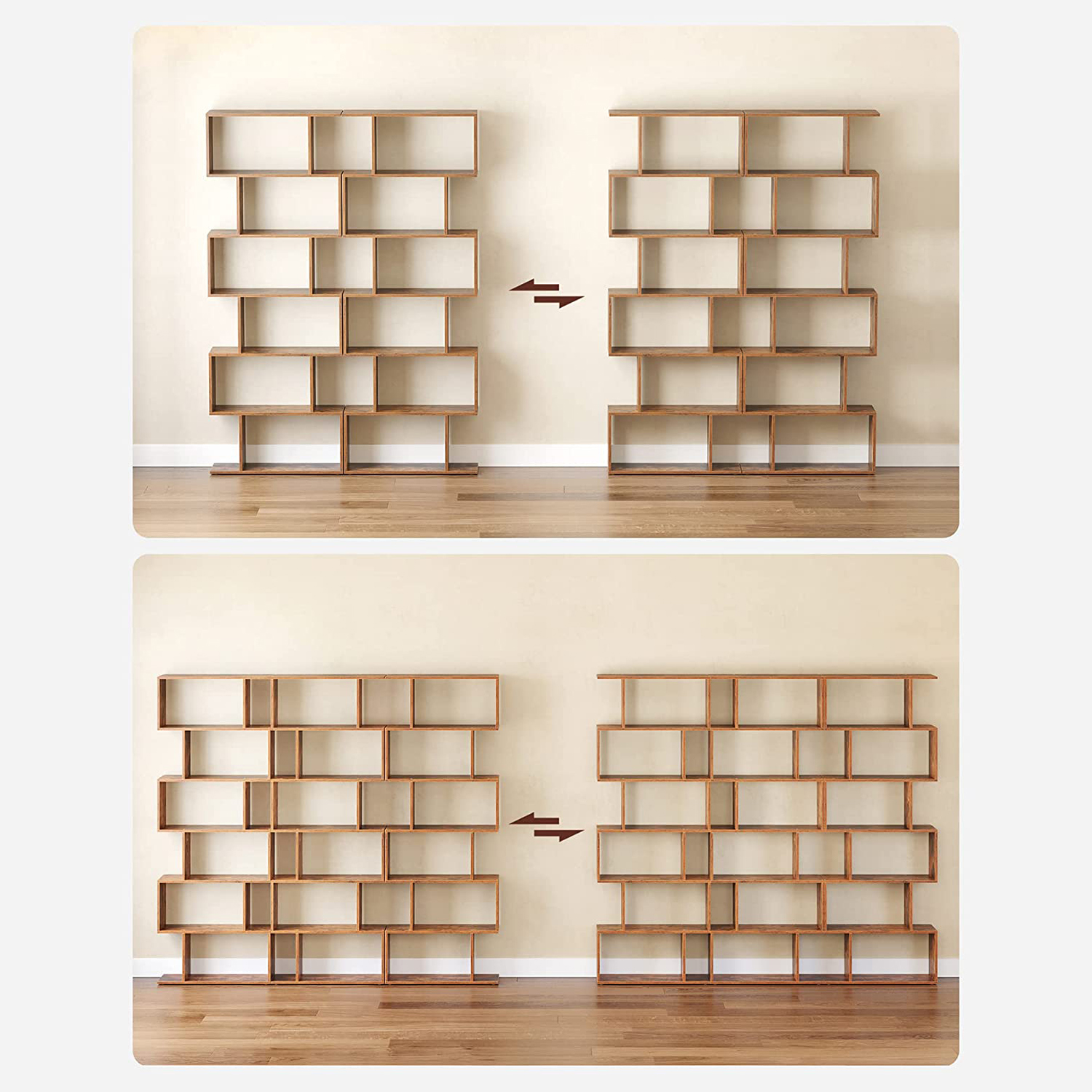 Wooden Bookcase Room Divider UK SONGMICS UK