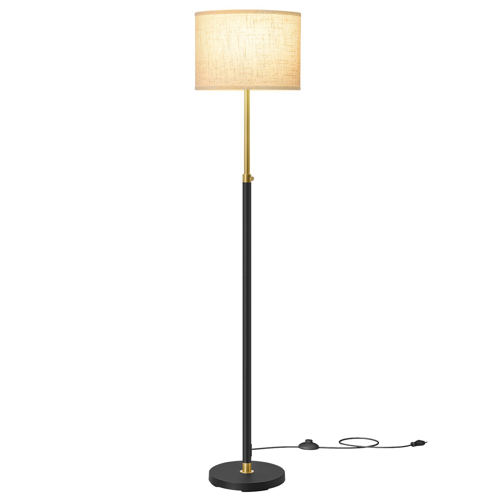 VASAGLE 3-Light Floor Lamp, Gold + Black, 173 cm