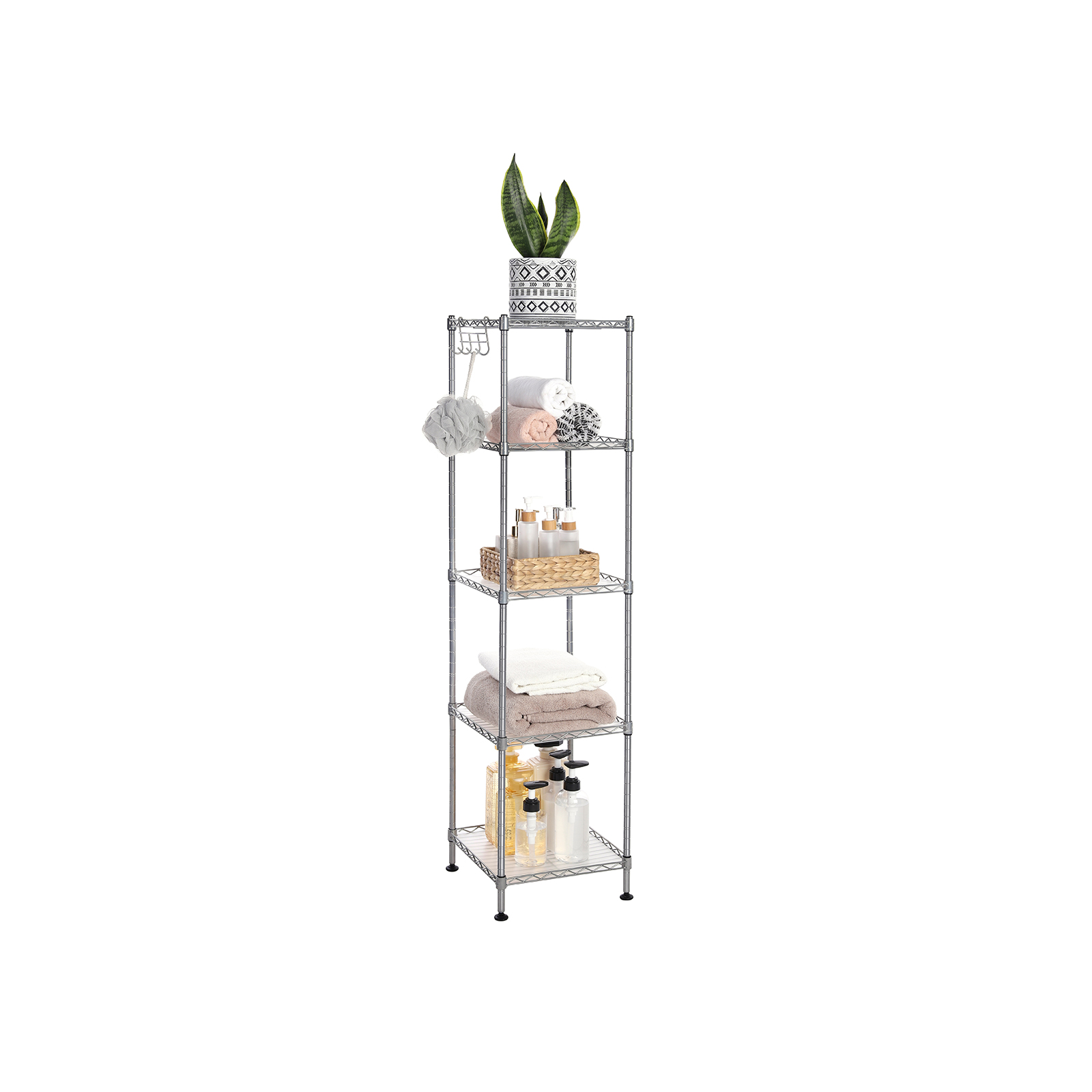 Bathroom Shelf Silver SONGMICS