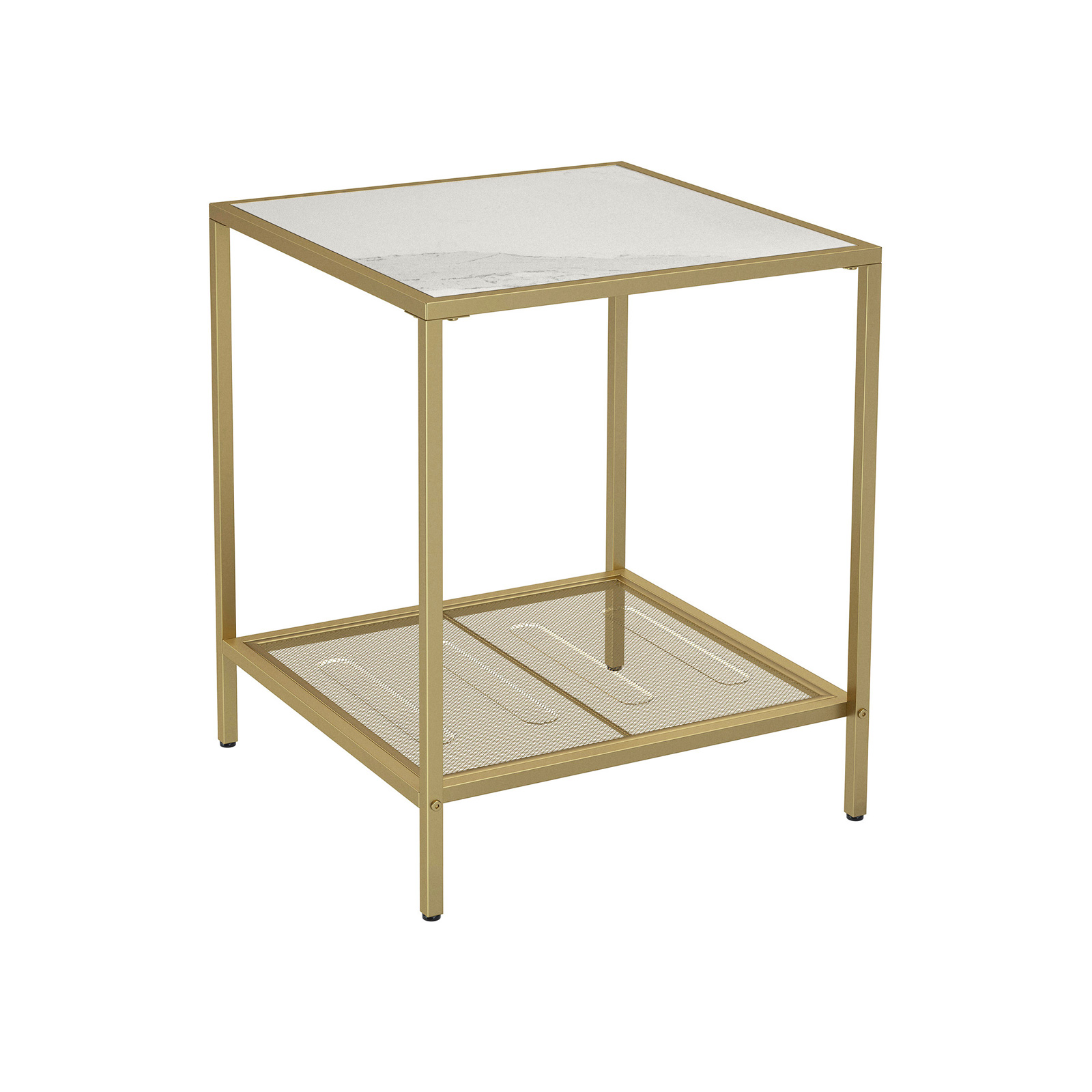 Goldern Square Side Table with Glass Top VASAGLE