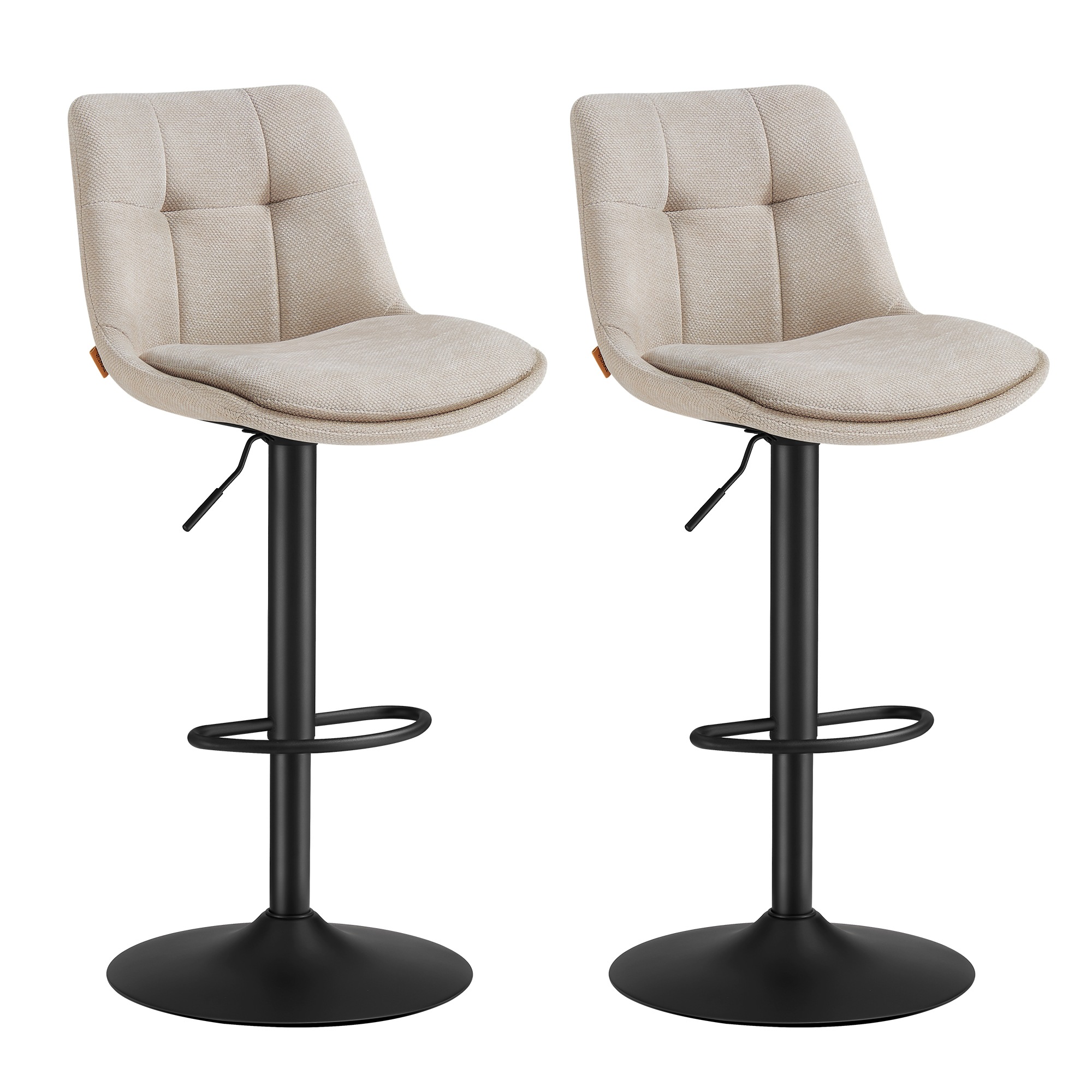 Set of Two Chenille Swivel Bar Stools Light Camel Set of Two Chenille Swivel Bar Stools Light Camel