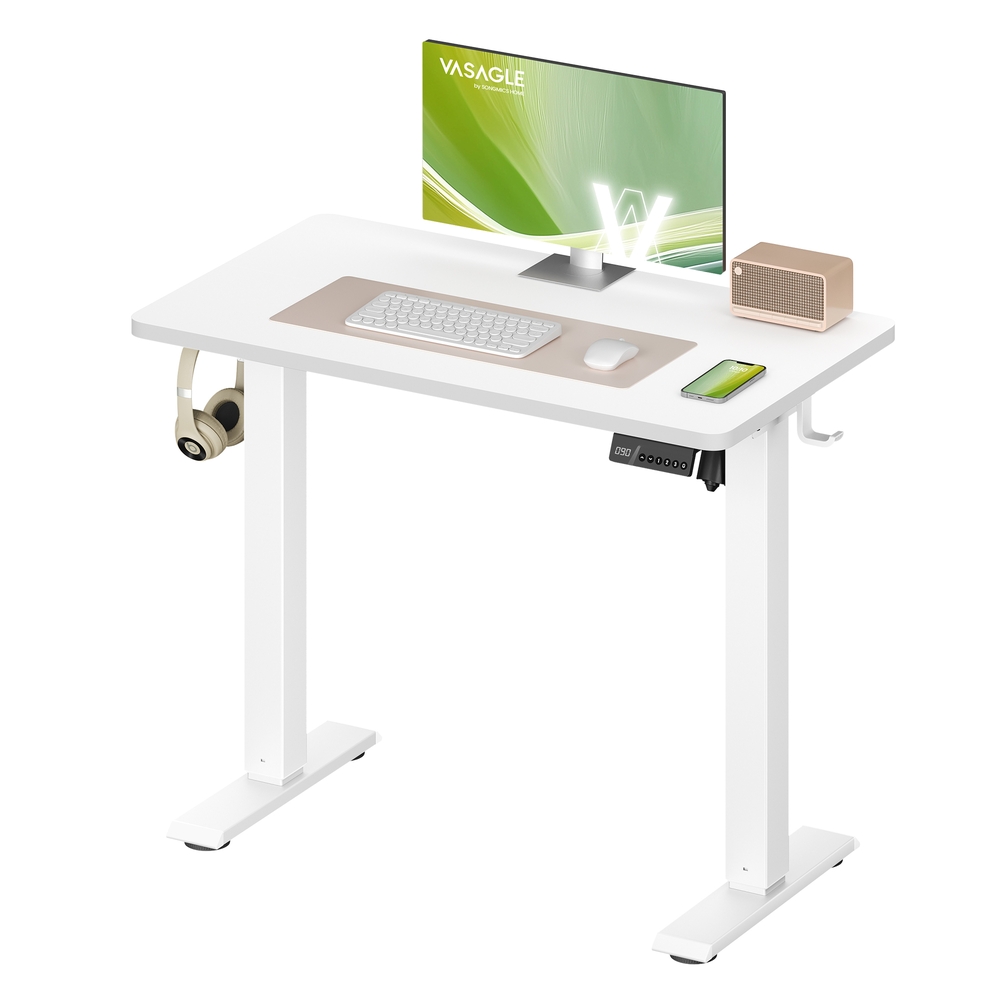 Electric Standing Desk with Memory Heights 80 x 50 cm White Electric Standing Desk with Memory Heights 80 x 50 cm White