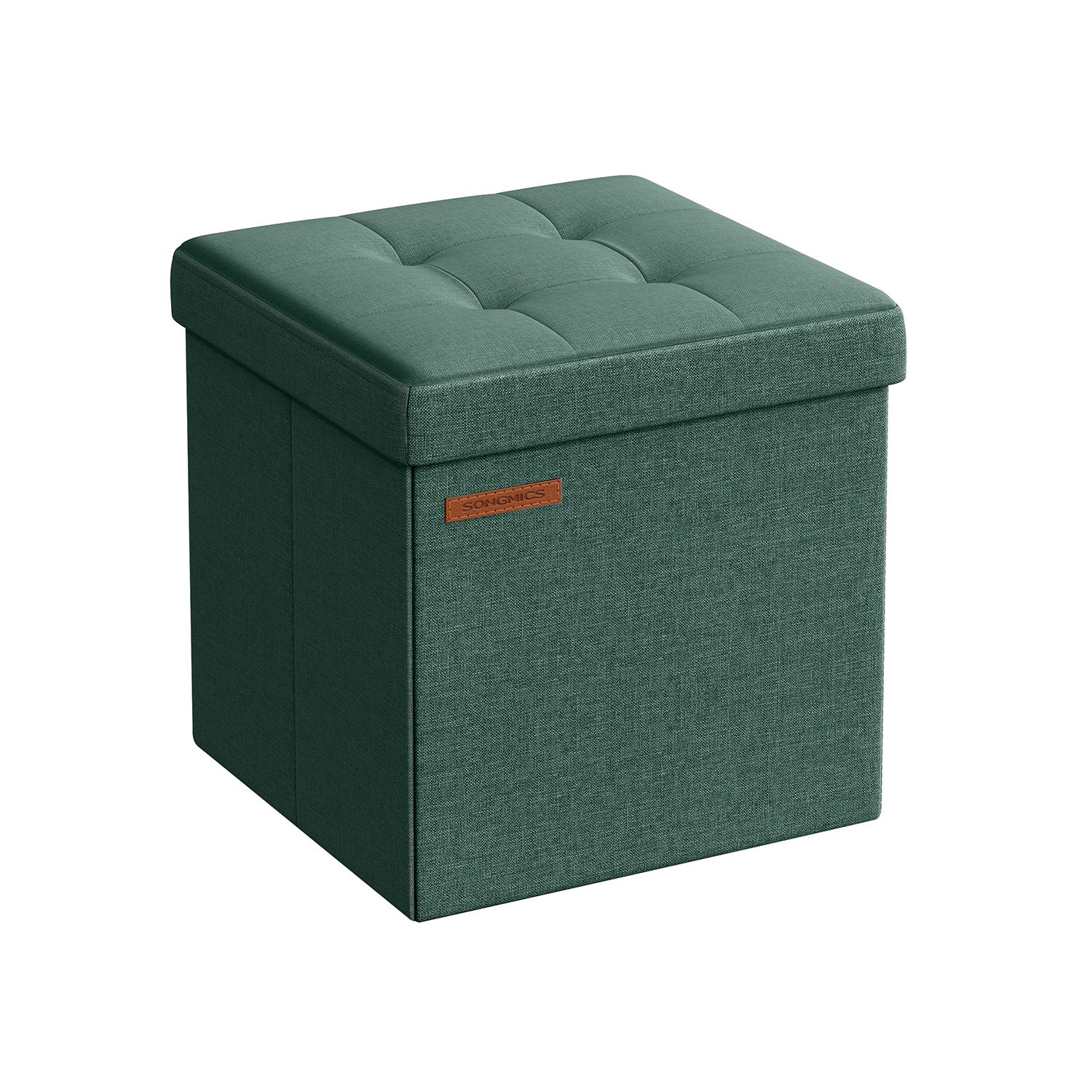 30 x 30 cm Small Foldable Storage Ottoman Retro Green