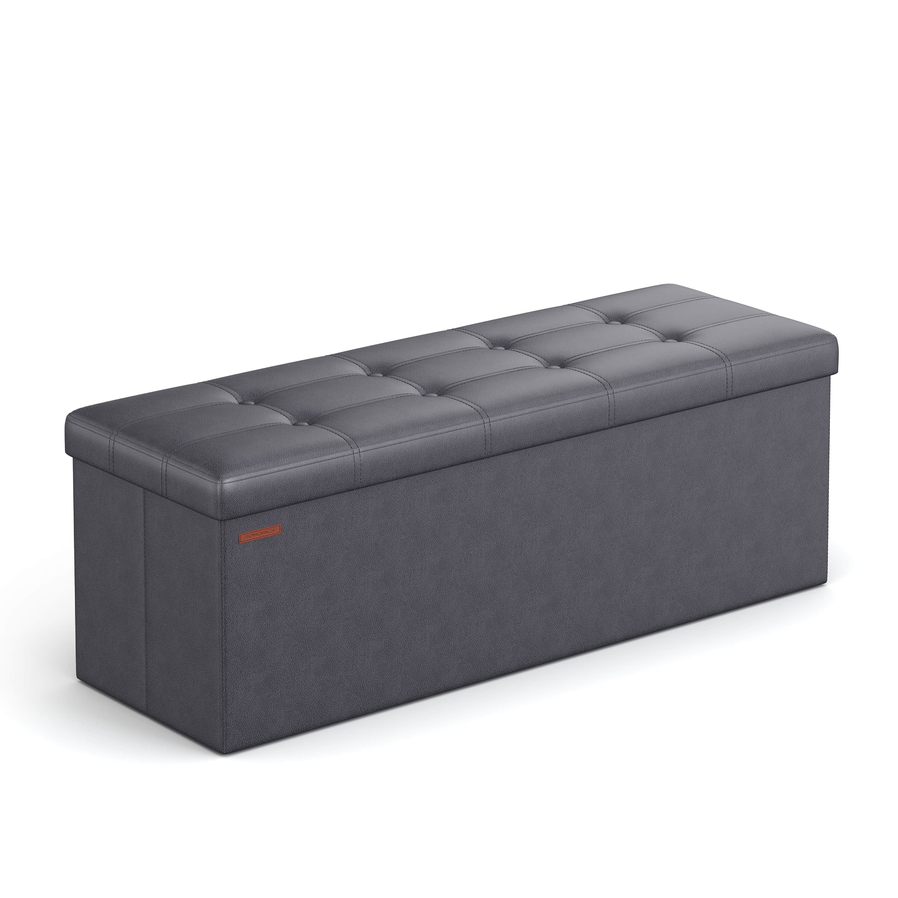 110 cm Ottoman Storage Box Dark Grey
