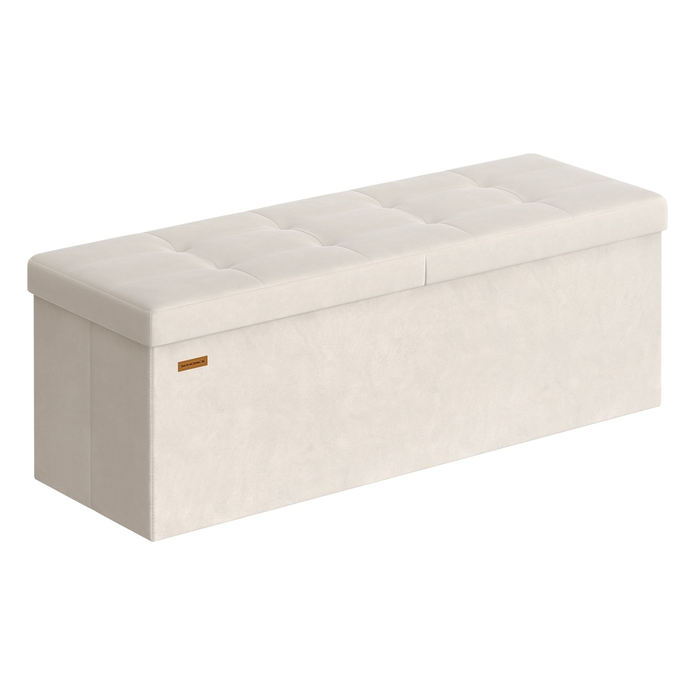 Storage Ottoman 38 x 110 x 38 cm Cappuccino Beige