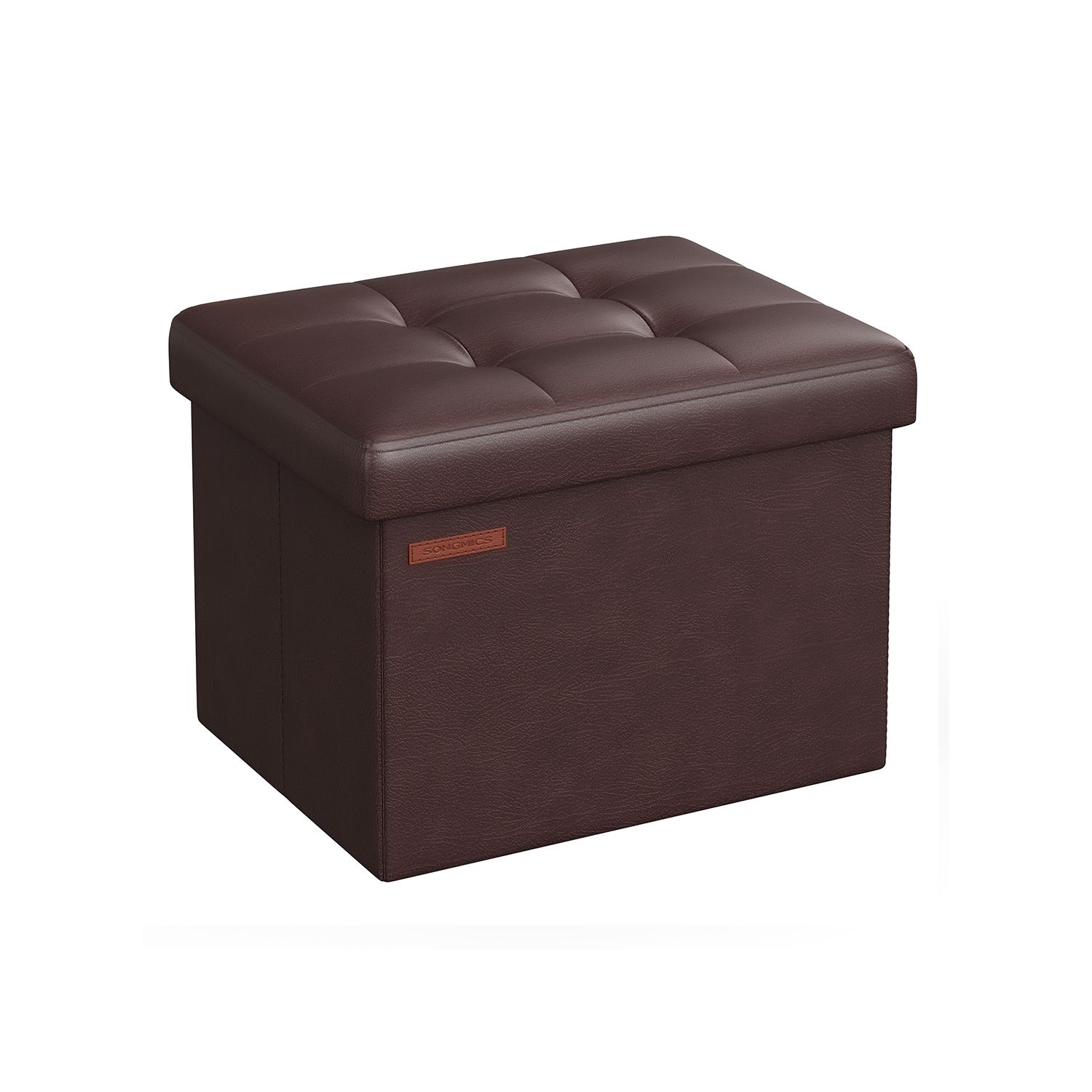 Foldable Small Ottoman Foot Rest Chestnut Brown