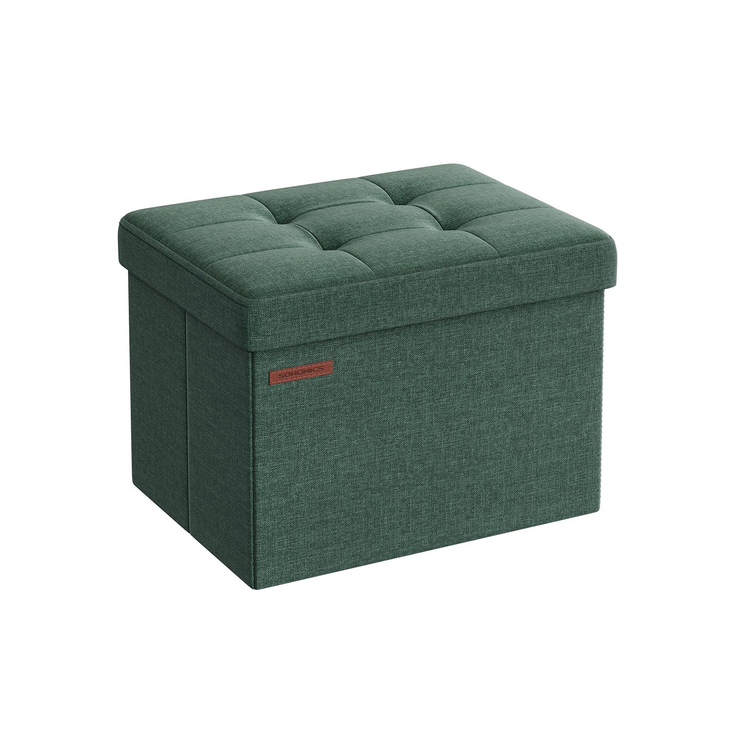 31 x 41 cm Small Foldable Storage Ottoman Retro Green