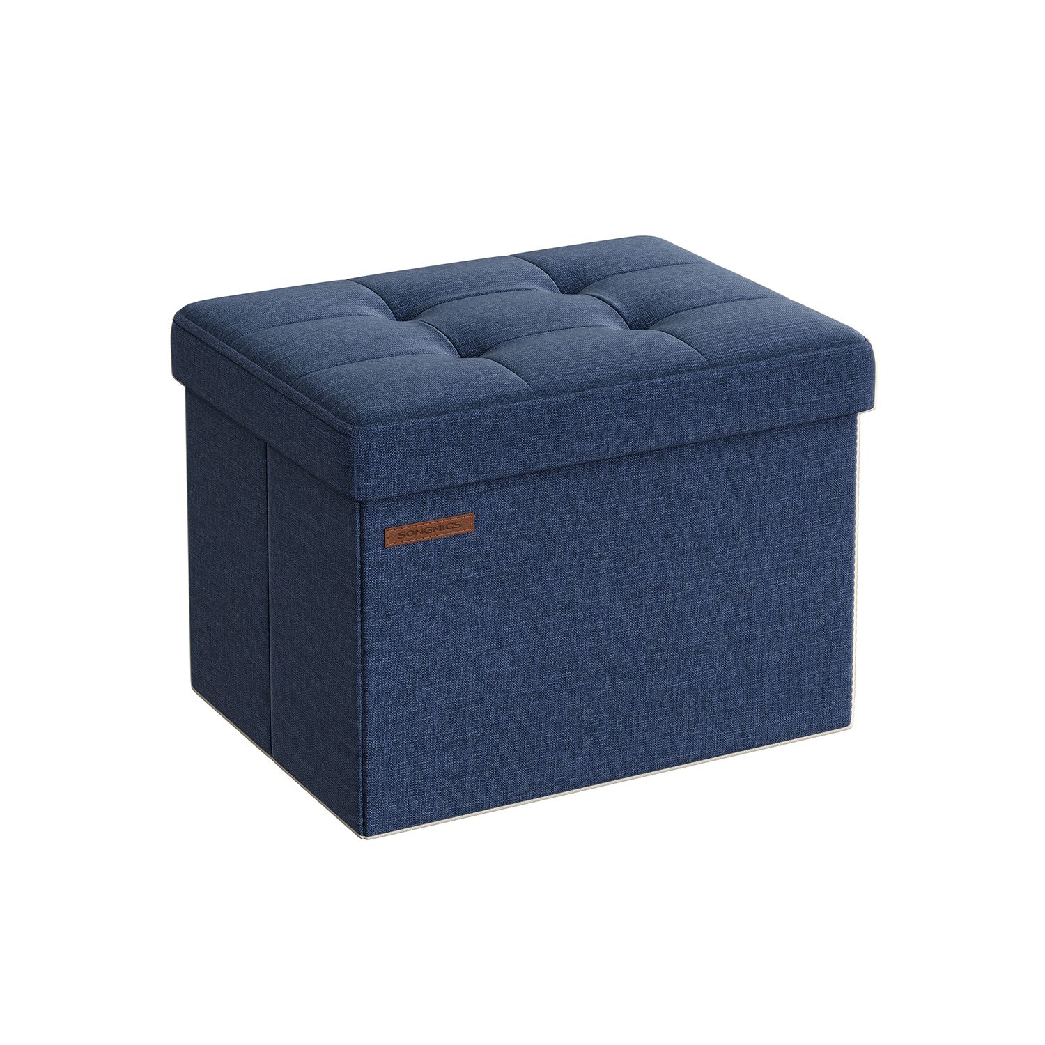 31 x 41 cm Small Foldable Storage Ottoman Denim Blue 31 x 41 cm Small Foldable Storage Ottoman Denim Blue
